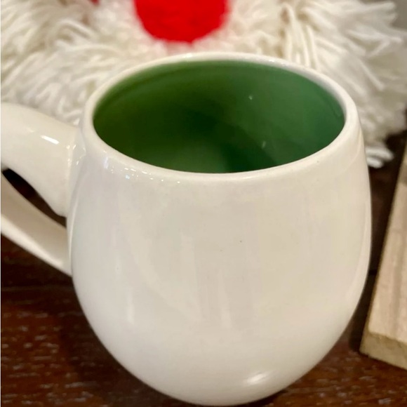 Rae Dunn Christmas Cheer Mug Elf Feet Shoes Green Interior by Magenta. - Picture 3 of 4